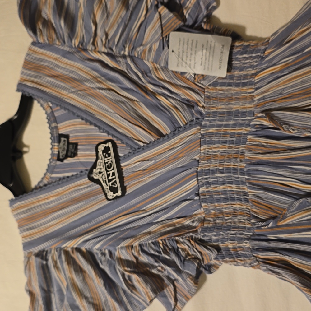 Angie Pale Blue Striped Dress